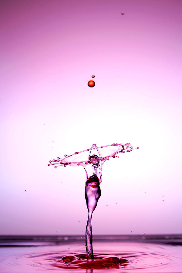 Mushroom Photograph - Water Droplets Collision Liquid Art 5 by Paul Ge