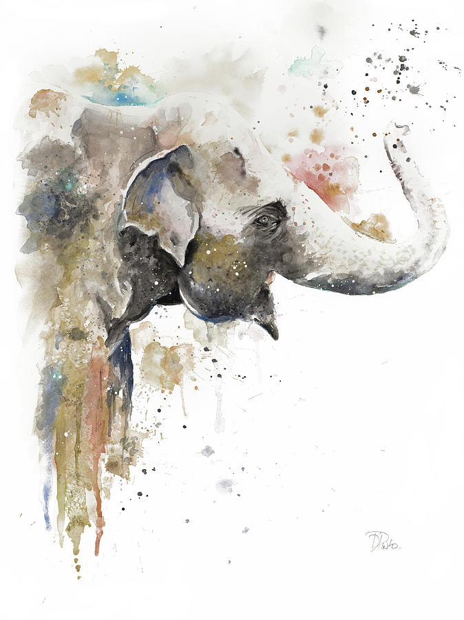 Water Elephant Painting by Patricia Pinto