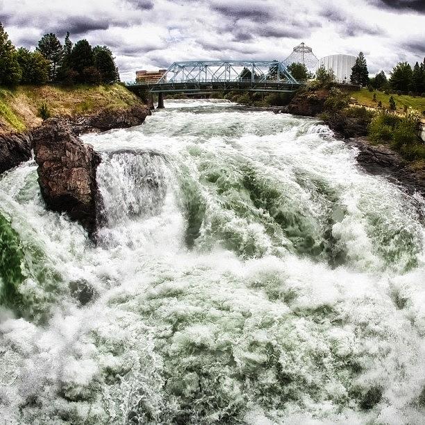 Spokane Photograph - Water Fall Down River From River Front by Rscpics Instagram