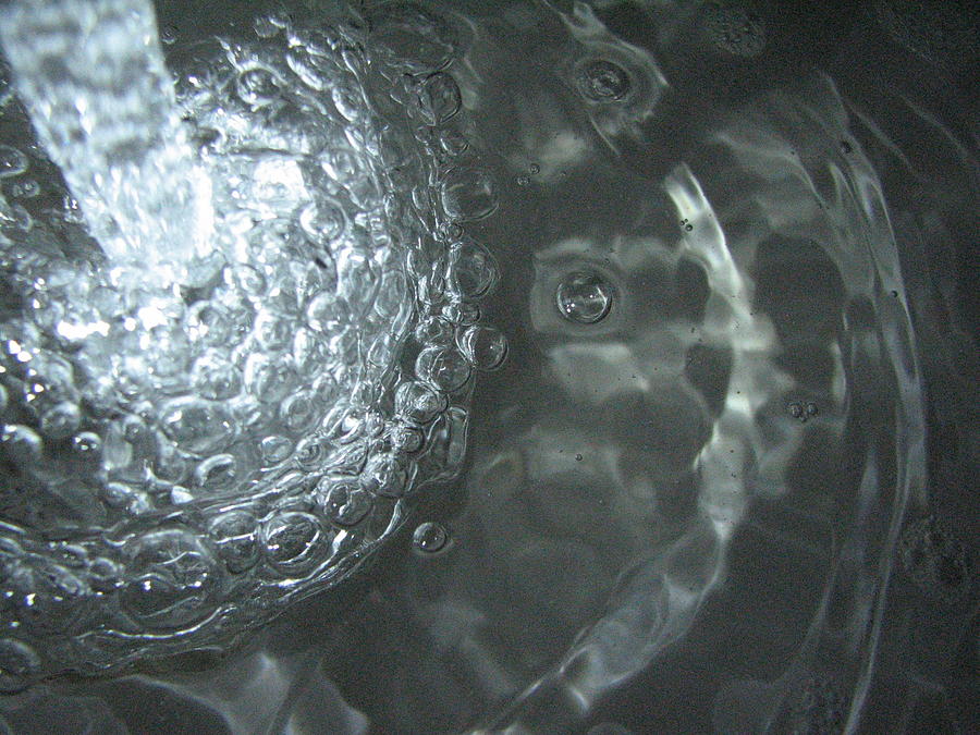 Water Photograph - Water Flow - Bubbles 1397 by Sandy Tolman