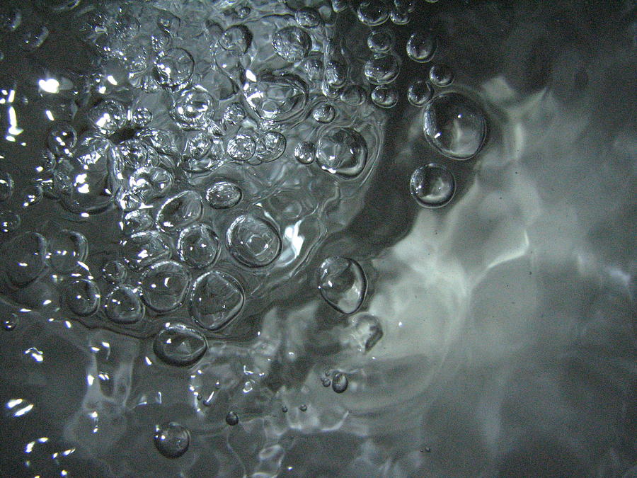 Water Photograph - Water Flow - Bubbles 1444 by Sandy Tolman