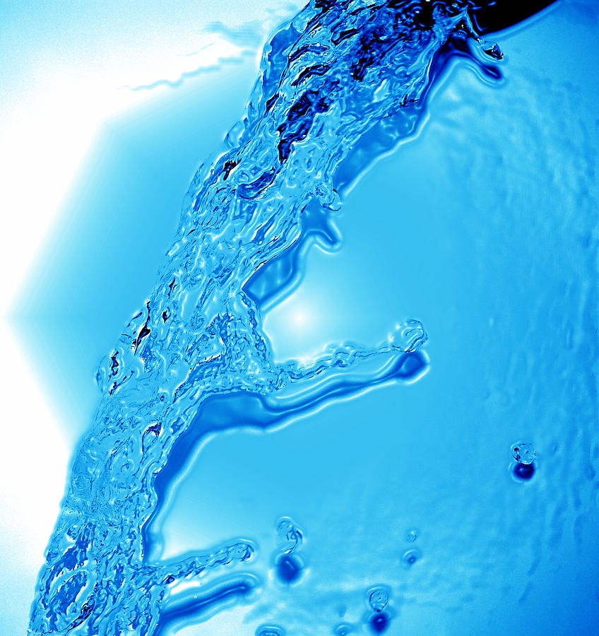 Water I Blue Digital Art by Linda Brody