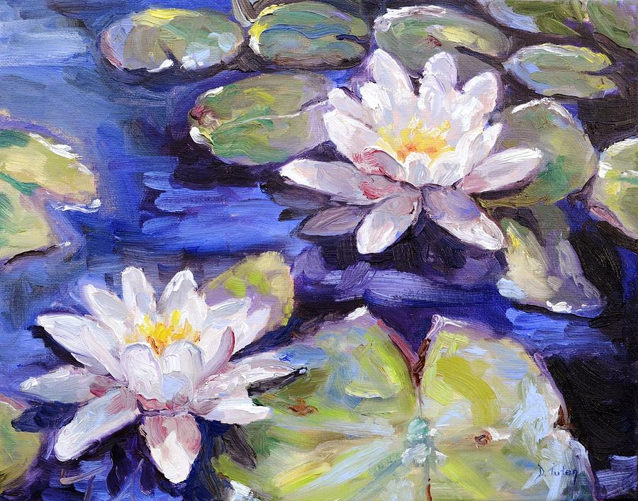 Water Lilies Painting by Donna Tuten