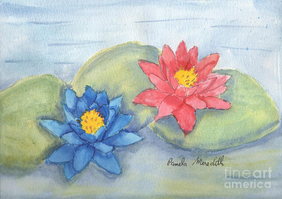 Watercolours Painting - Water   Lillies  by Pamela  Meredith