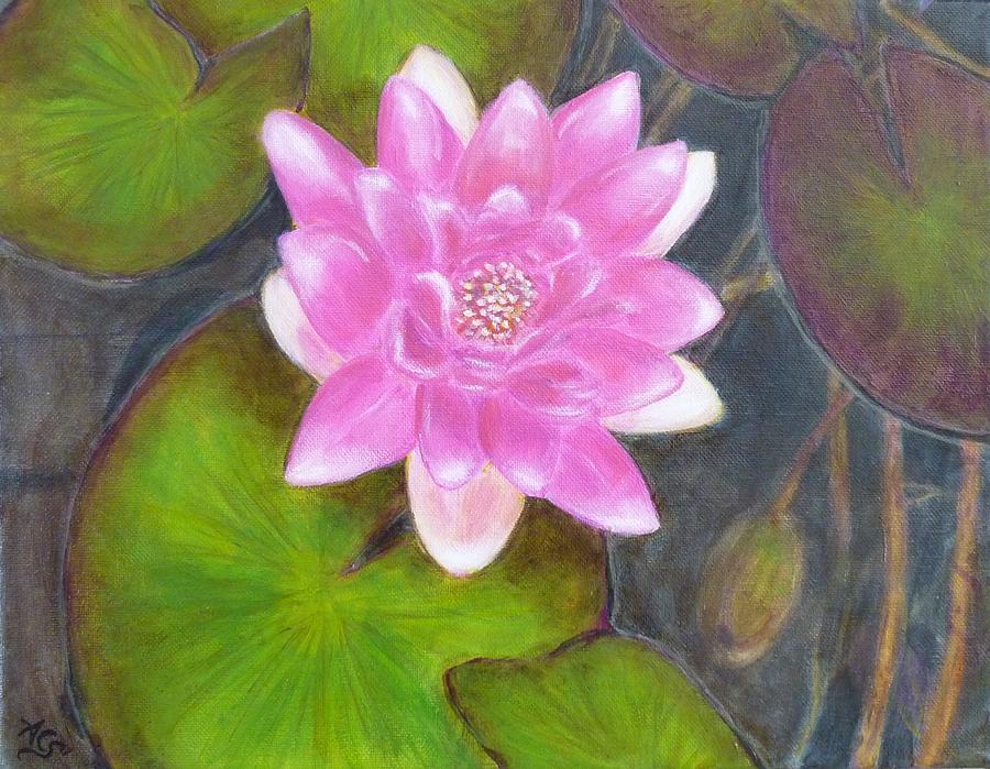 Water Lily Painting by Amelie Simmons