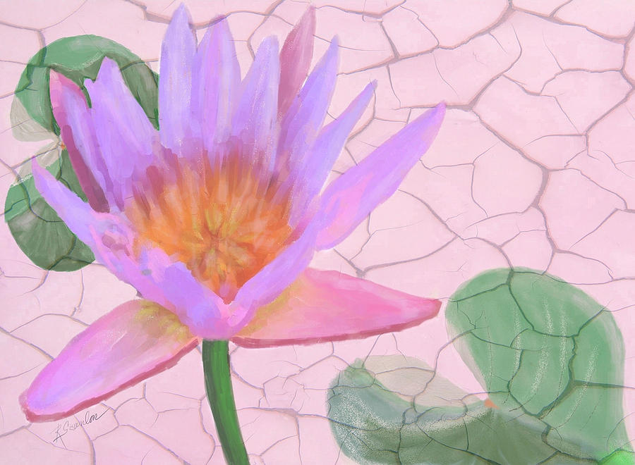 Water Lily Art Painting by Rosalie Scanlon