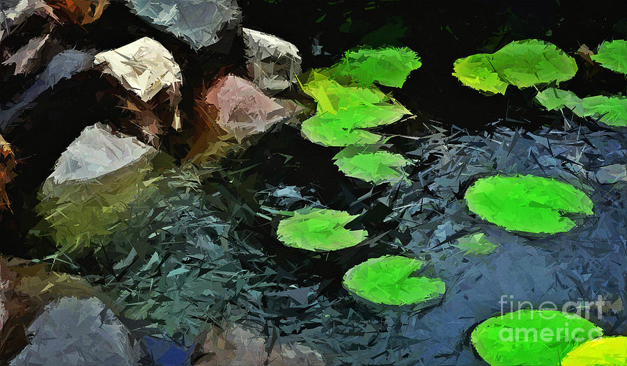 Water lily Mixed Media by Binka Kirova
