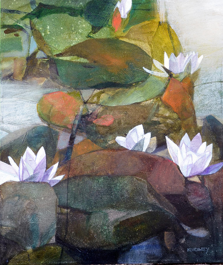 Flowers Still Life Painting - Water Lily by Istvan Korbely