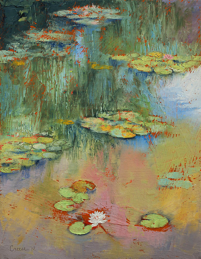 Water Lily Painting by Michael Creese