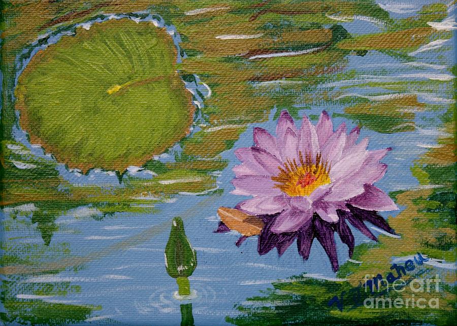 Water Lily Painting by Vicki Maheu