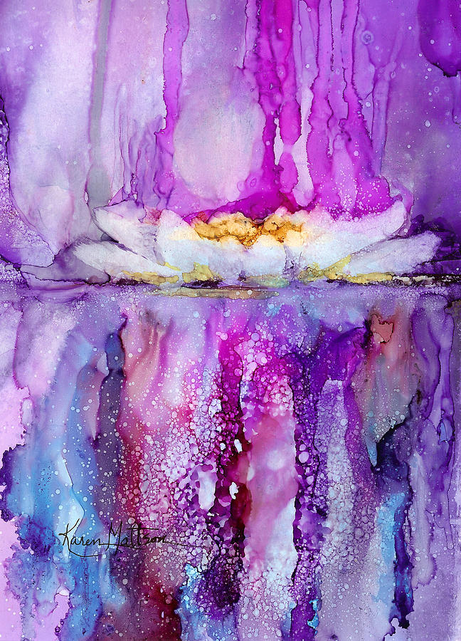 Water Lily Wonder Painting by Karen Mattson