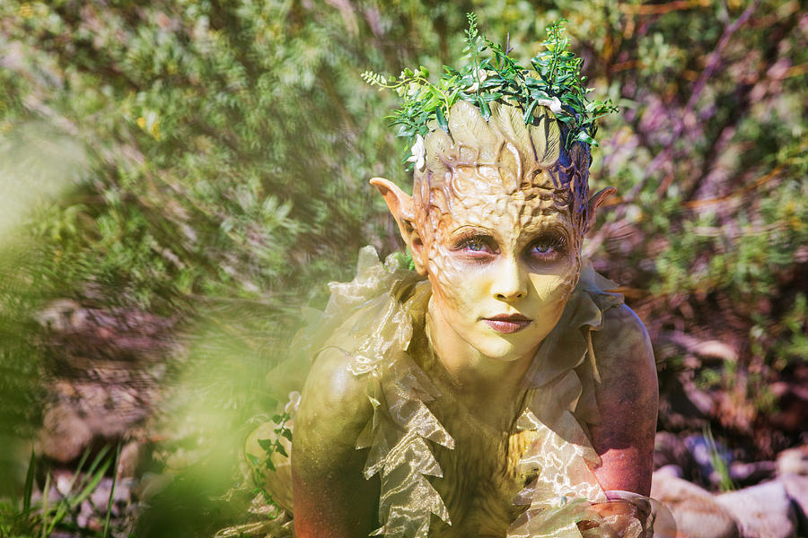 Water Nymph portrait emerging from bushes Photograph by NicolasMcComber
