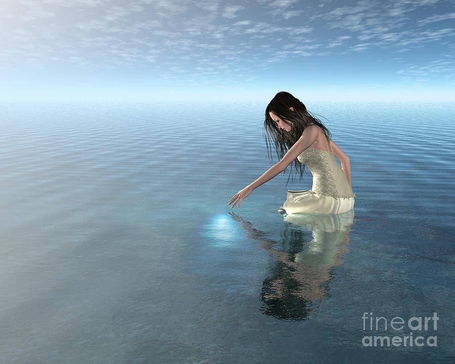 Water Nymph Reflection Digital Art By Fairy Fantasies Fine Art America