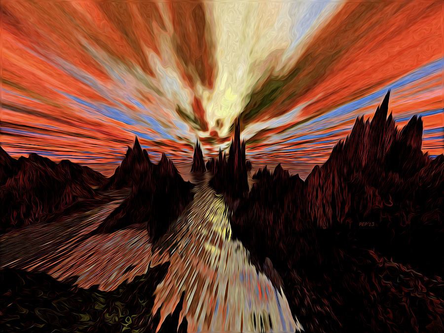 Water On Red Rocks Digital Art by Phil Perkins