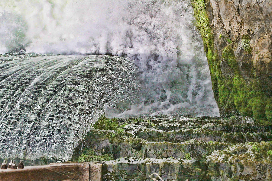 Waterfall Digital Art - Water Over a Dam by Audreen Gieger