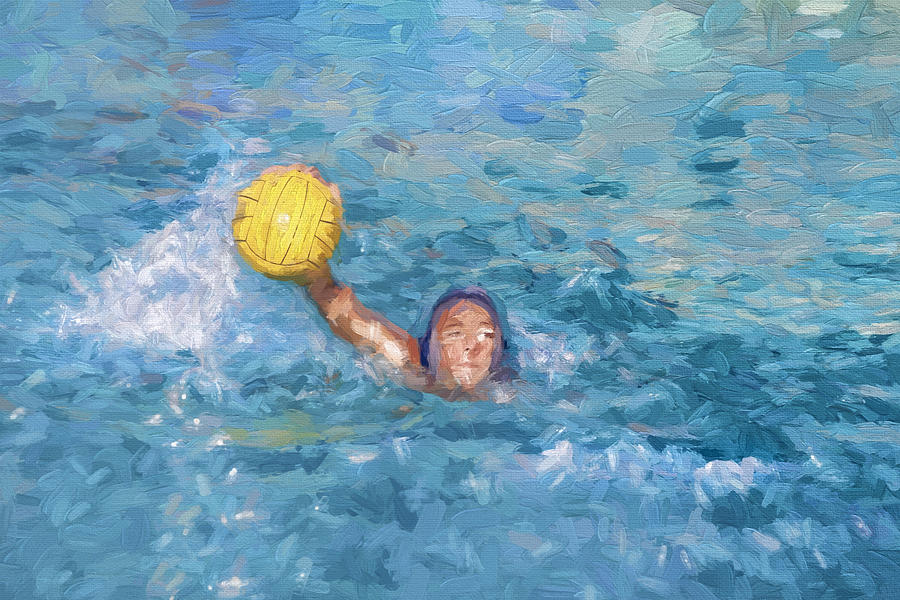Sports Digital Art - Water Polo Player by Vivian Frerichs