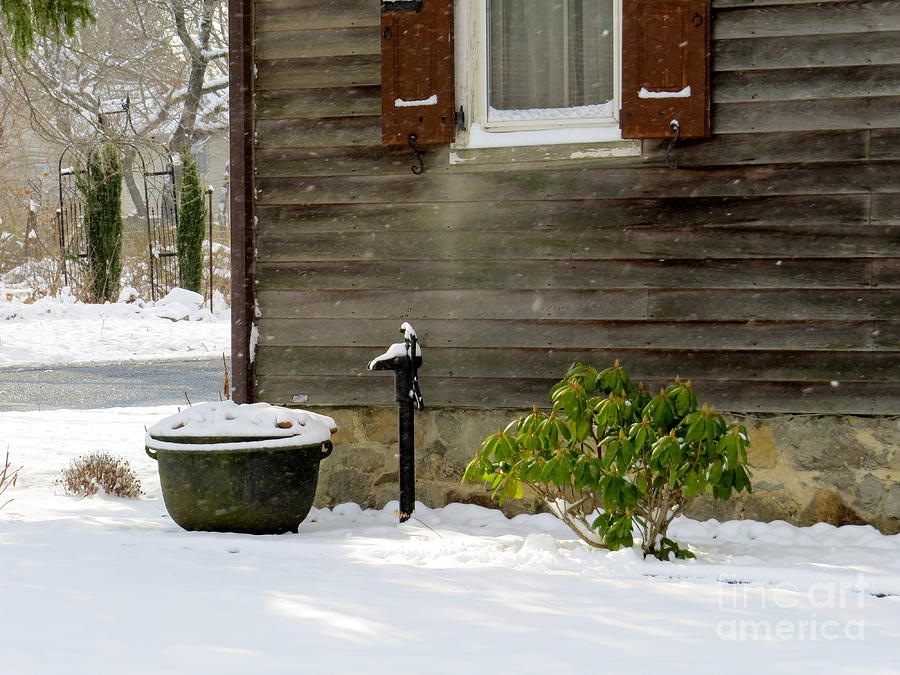 Water Pump In The Snow  Photograph by Nancy Patterson