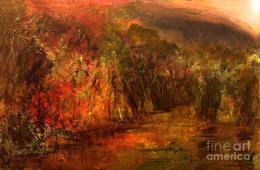 River horizon Painting by Julianne Felton