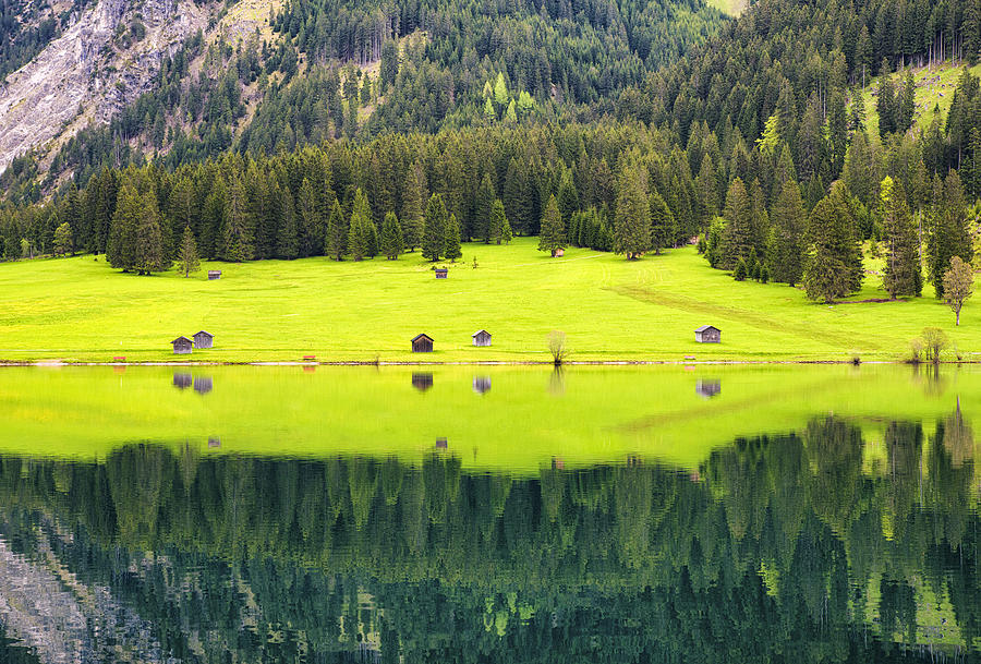 Water reflection Vilsalpsee Austria Photograph by Matthias Hauser