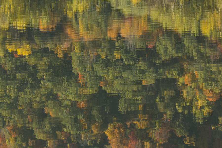 Fall Photograph - Water Reflections Abstract Autumn 2 A by John Brueske