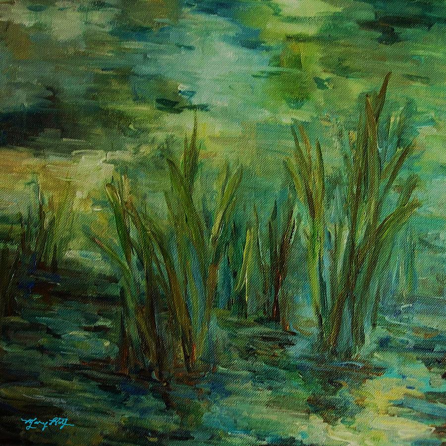 Water Reflections Painting by Mary Wolf