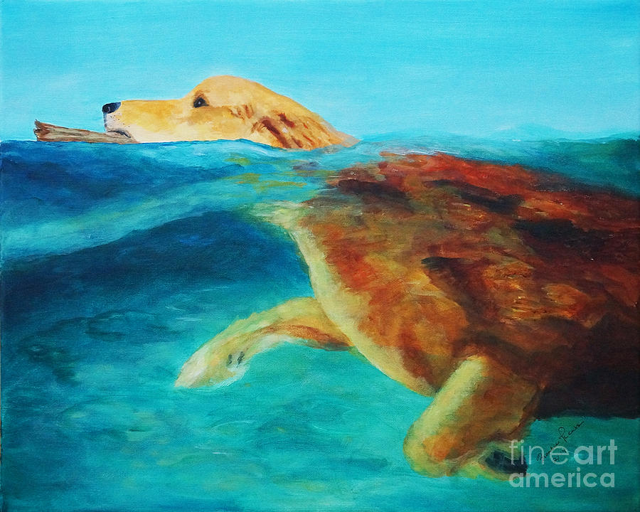 Dog Painting - Water Retriever by Frankie Picasso