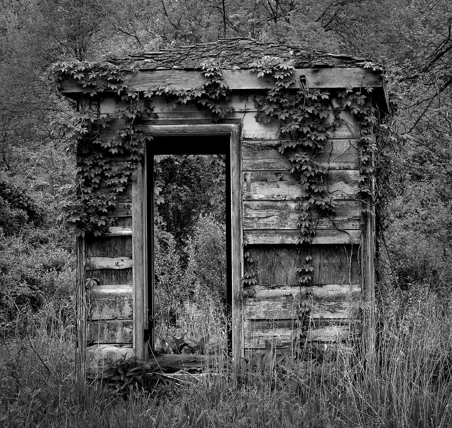 Black And White Photograph - Water Shack by Mary Nash-Pyott