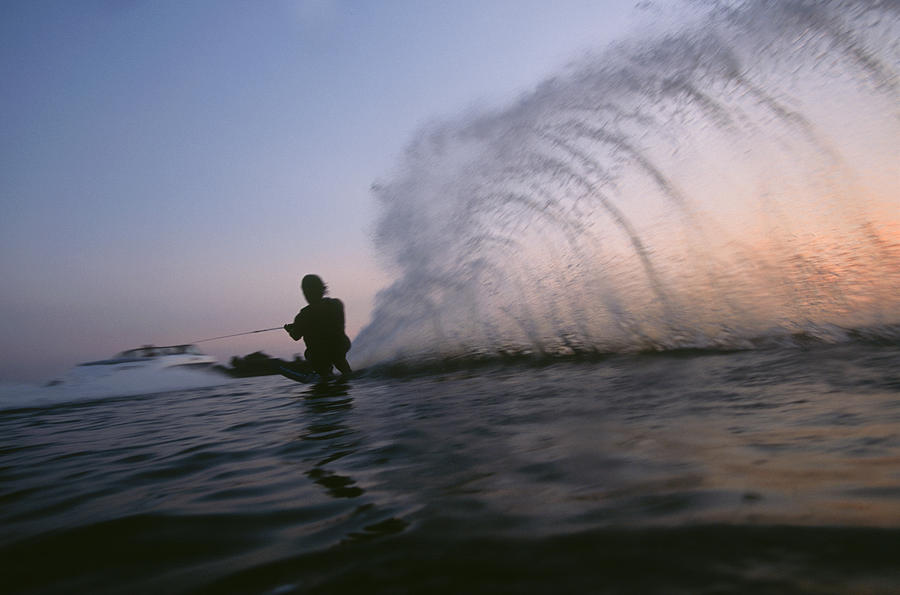 Water Skier Throwing A Wall Of Water Photograph by Joel Sheagren Water Skier Throwing A Wall Of Water Photograph by Joel Sheagren