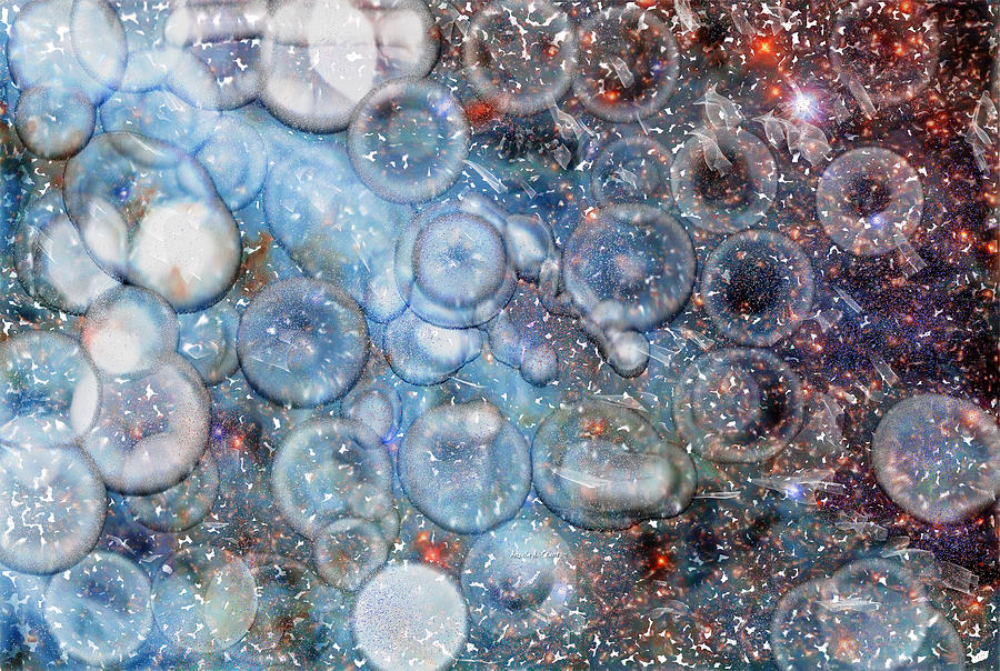 Water Spilled Nebula Painting by Angela Stanton