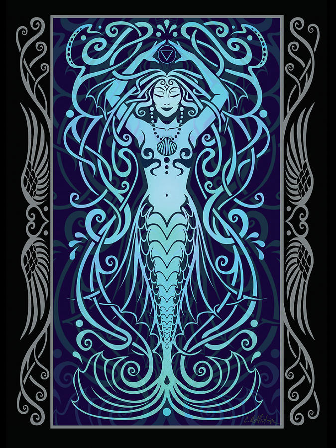 Mermaid Digital Art - Water Spirit v.2 by Cristina McAllister