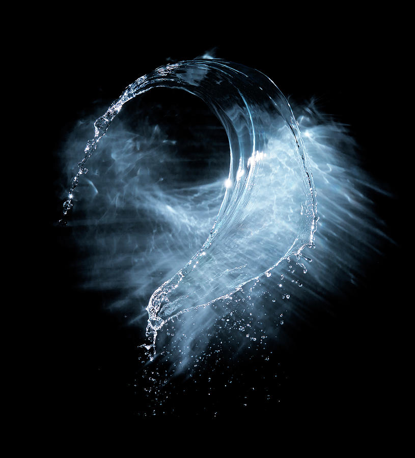 Water Splash In Midiar With Lighting Photograph by Biwa Studio