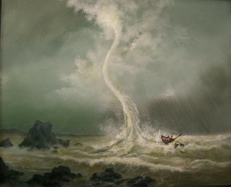 Water Spout Peril Painting by Tom Shropshire