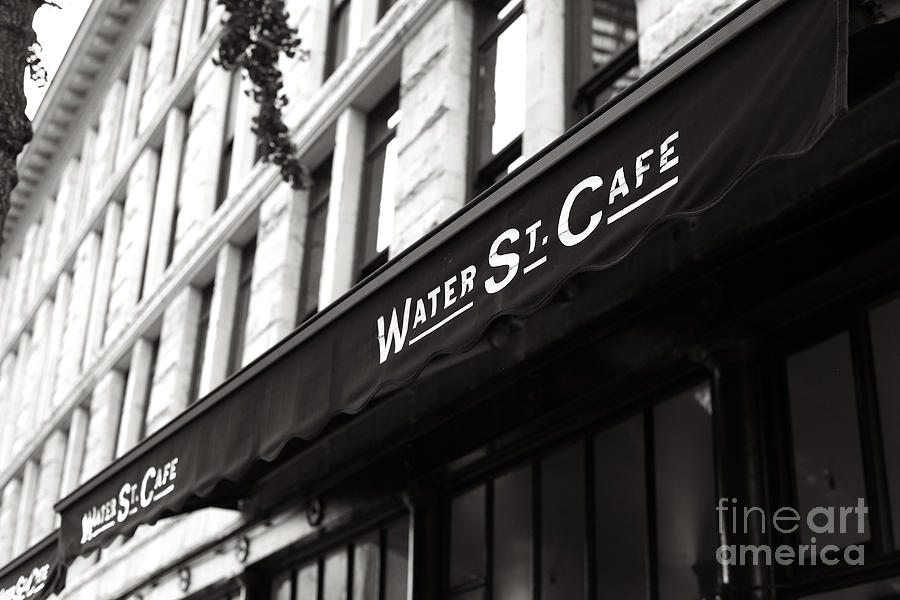 Black And White Photograph - Water St. Cafe by Neil Webb