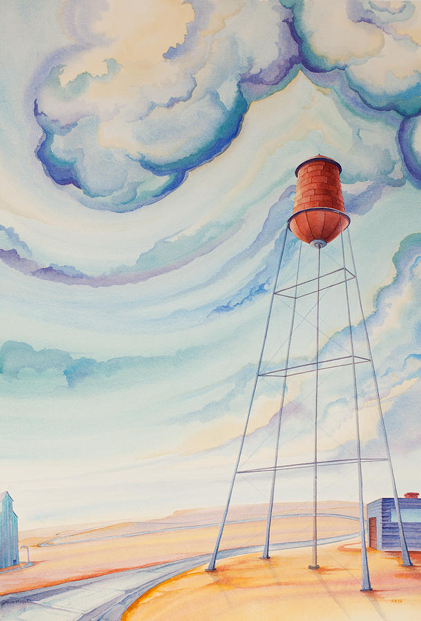 Water Tower Painting - Water Tank I by Scott Kirby