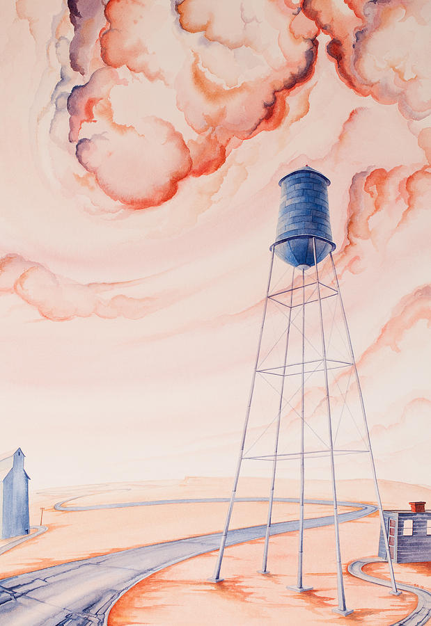 Water Tower Painting - Water Tank II by Scott Kirby