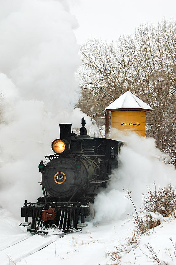 Water Tower behind the Steam Photograph by Ken Smith