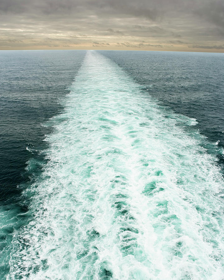 Water Trail Of A Cruise Ship At Sea Photograph by Ron Koeberer | Fine ...