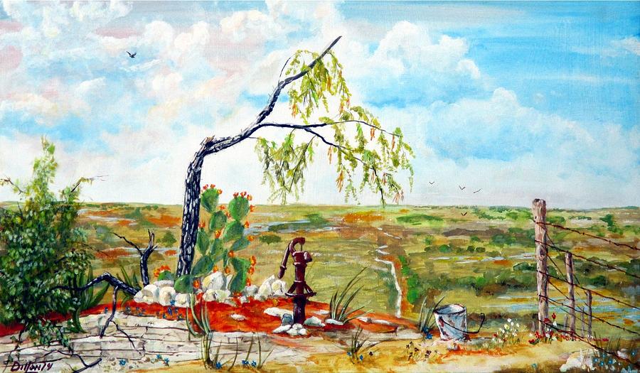 Southwest Texas Water Tree Painting by Michael Dillon