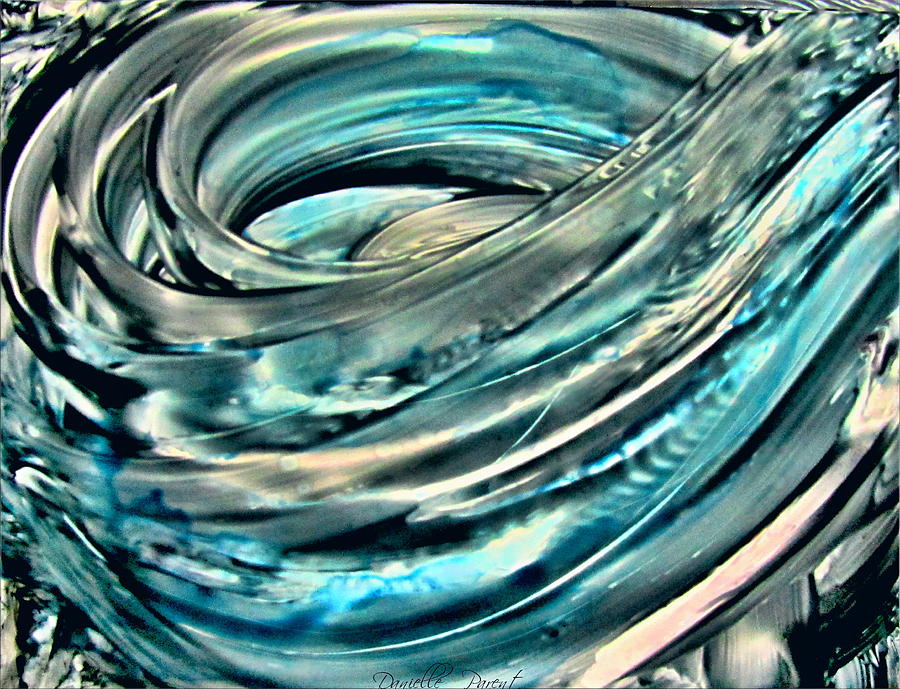 Abstract Painting - Water Vortex Alcohol Inks by Danielle  Parent