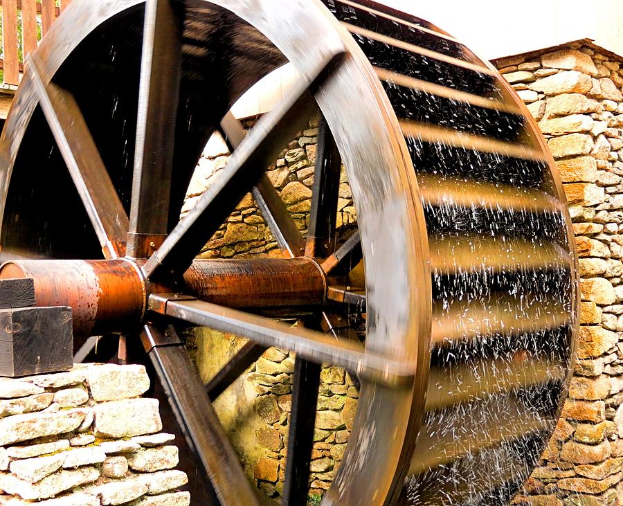 Vintage Photograph - Water Wheel by Janice Drew