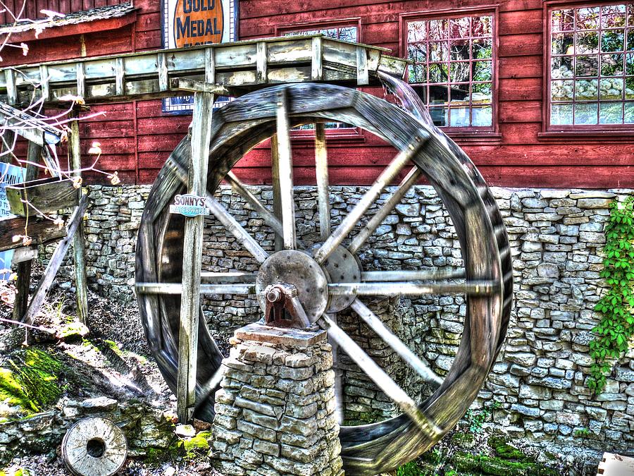 Nature Photograph - Water Wheel on Mill v2 by John Straton