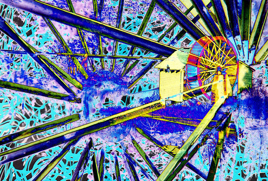 Abstract Digital Art - Water Wheel by Richard Newman