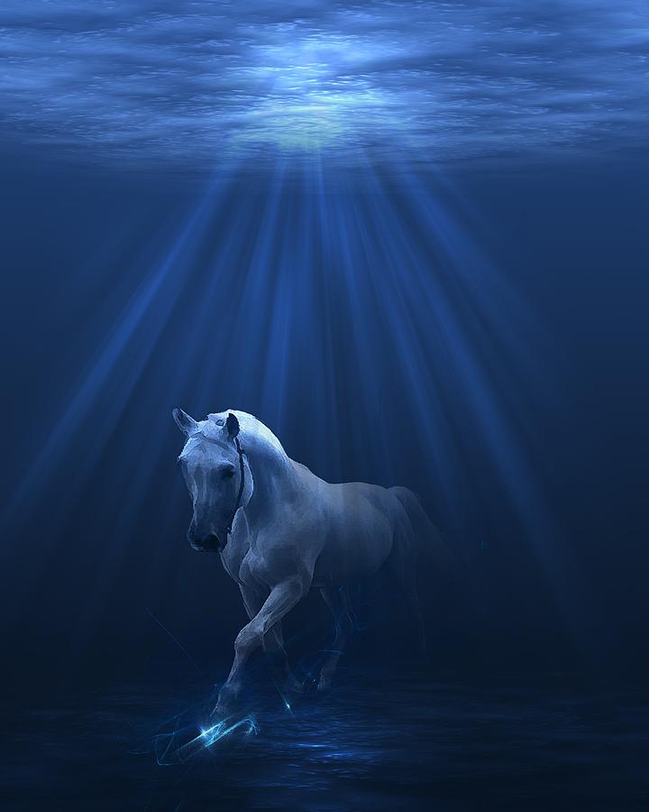 Water World Ice Horse Digital Art by Gordon Engebretson