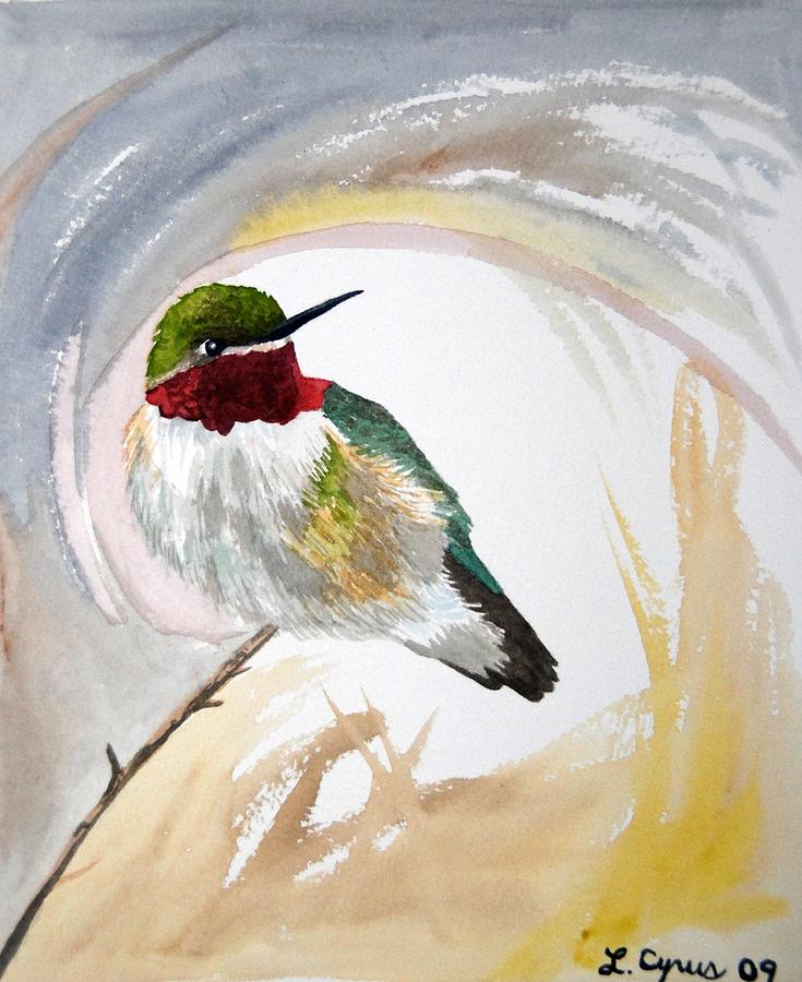 Watercolor - Broad-tailed Hummingbird Painting by Cascade Colors