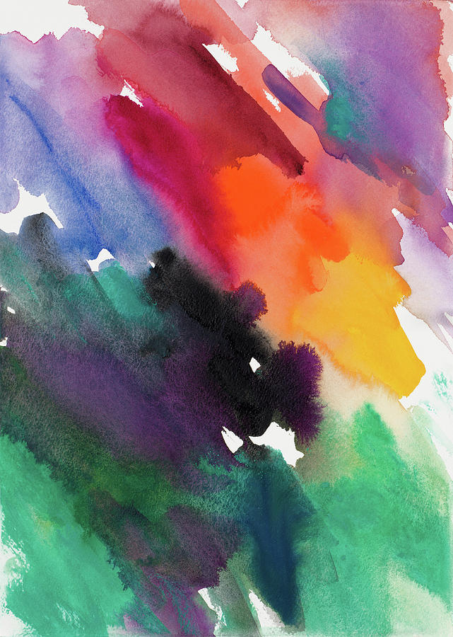 Abstract Painting - Watercolor Abstract Multicolor by Lanie Loreth