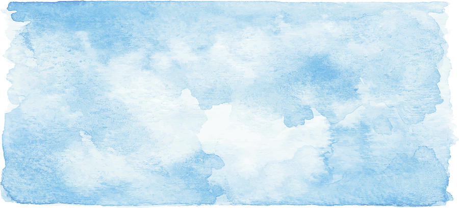 Watercolor Blue Banner Drawing by Saemilee