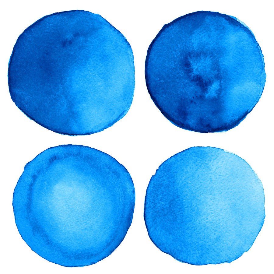 Watercolor Blue Grunge Circle Digital Art by Color brush