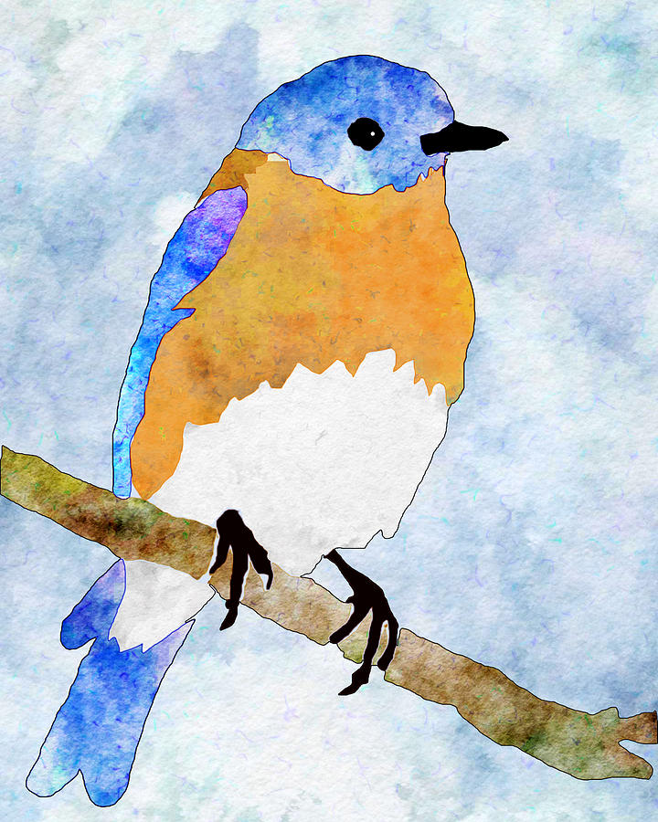 Watercolor Bluebird Photograph by Denise Beverly