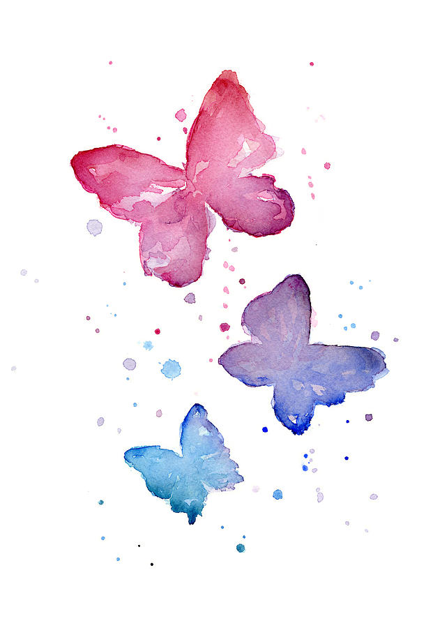 Butterfly Painting - Watercolor Butterflies by Olga Shvartsur