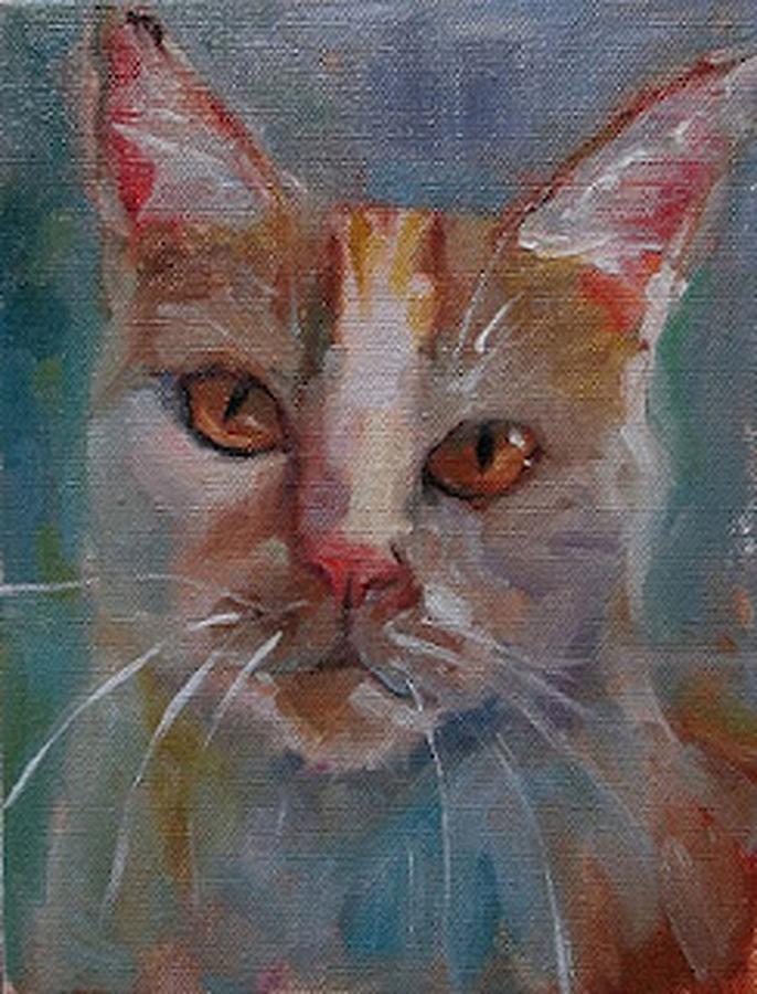 Watercolor Cat Painting by Eva Marie Tanner-Klaas - Fine Art America